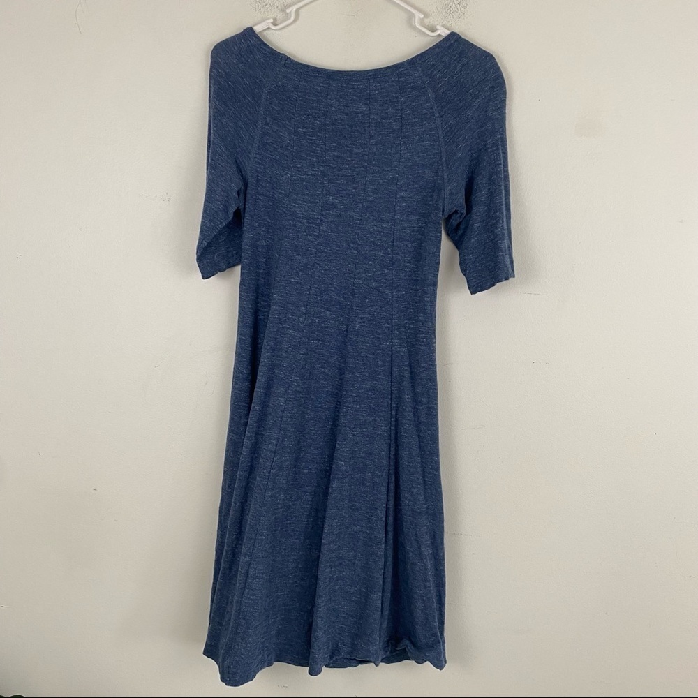 GANNI blue short sleeve swing dress - Picture 2 of 7